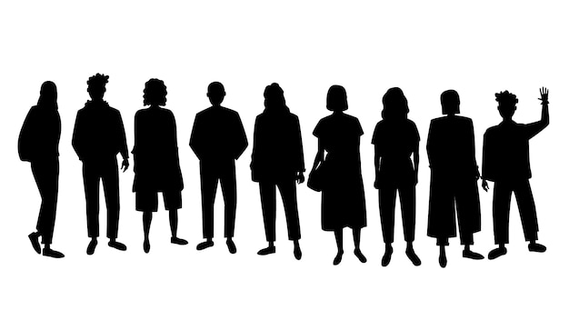 Silhouette of people , group of people