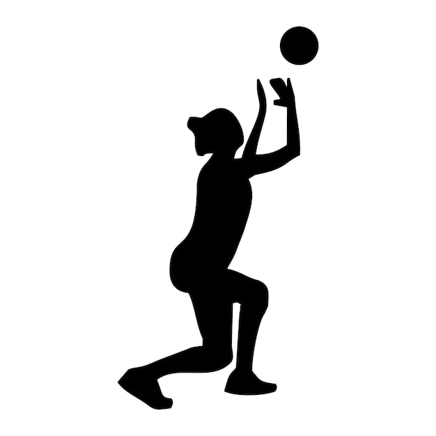 Premium Vector | Silhouette of people playing volleyball