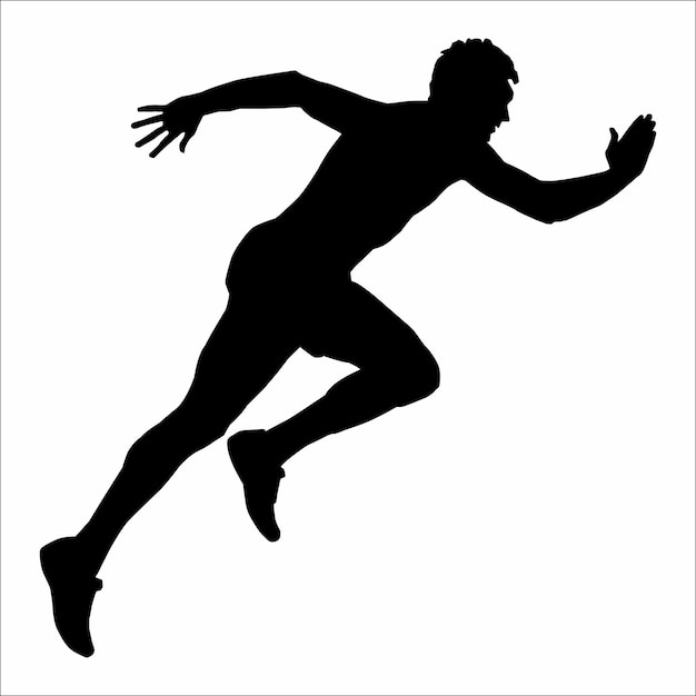 Vector silhouette of people running a race