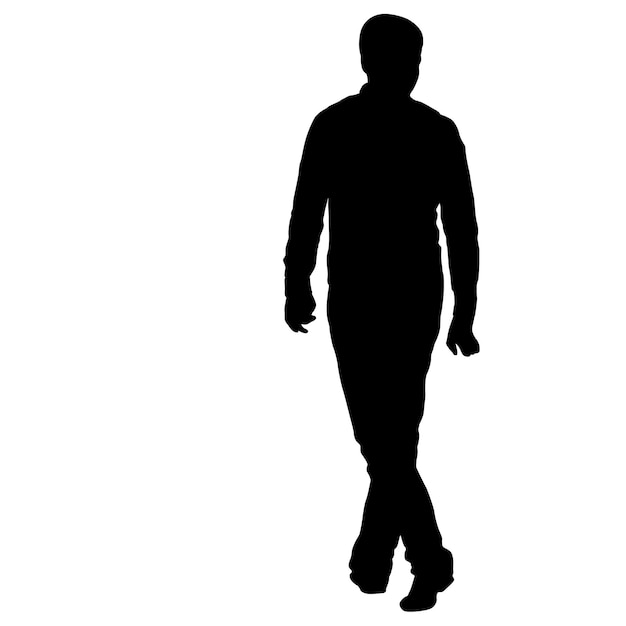 Vettore silhouette di persone in piedi su sfondo bianco