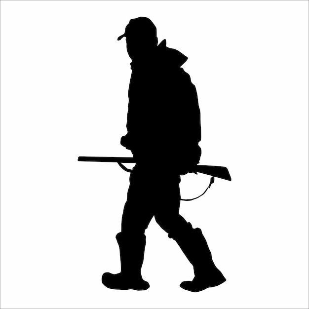 Silhouette of a person holding a rifle