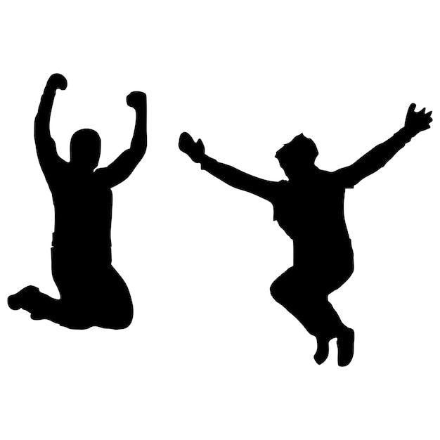 Vector silhouette of person jumping