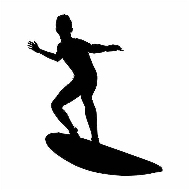 Premium Vector | Silhouette of person surfing