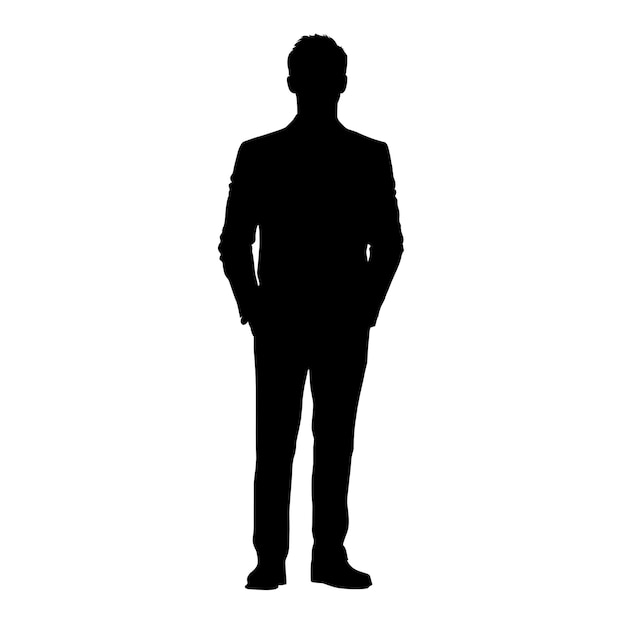 Vettore silhouette di una persona su bianco