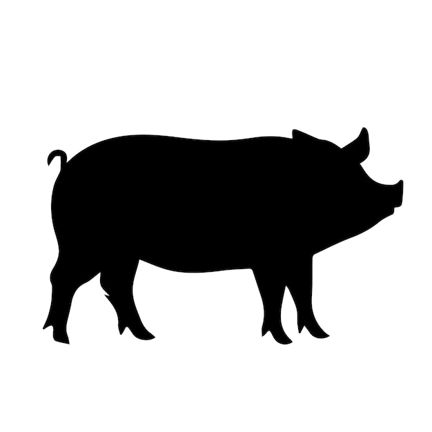 silhouette of a pig