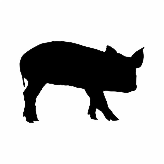 Vector silhouette of a pig