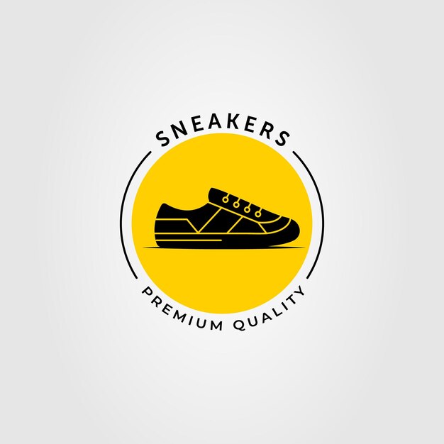 Vector silhouette plimsoll sneaker shoe or footwear logo vector illustration design