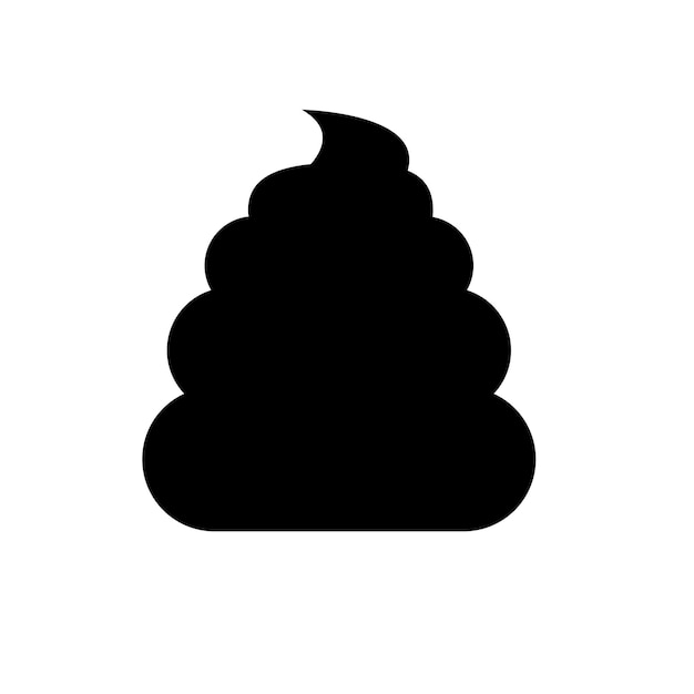 Silhouette poop in black Vector illustration