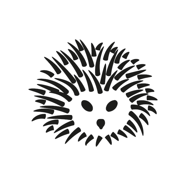Vector silhouette of a porcupine simple drawing