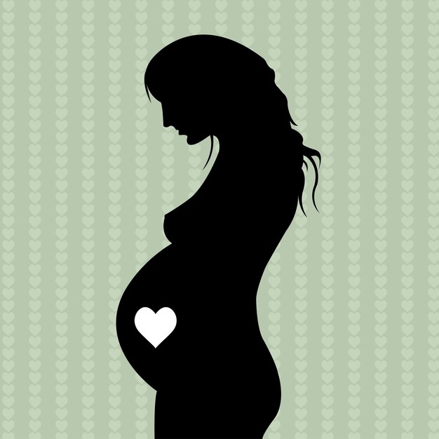 Silhouette of preganent lady