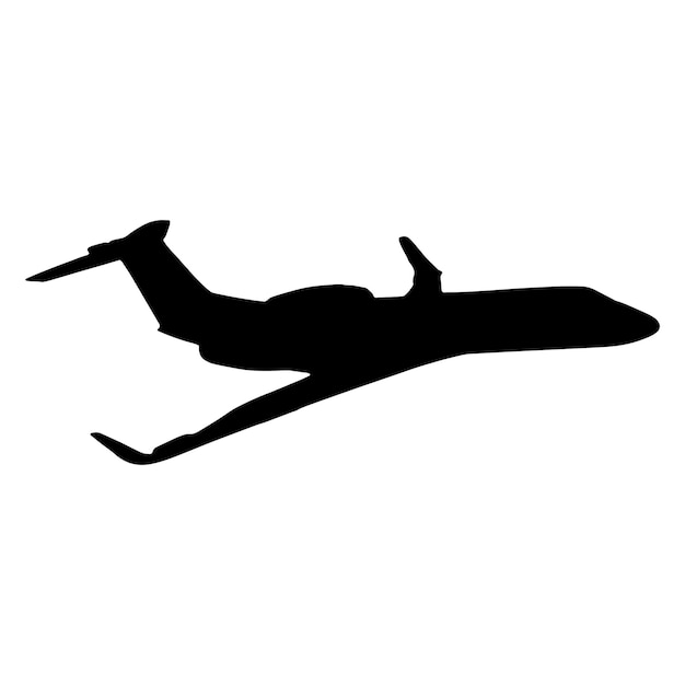 silhouette of private jet vector