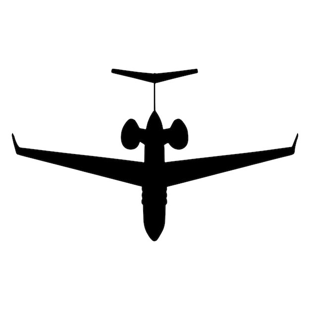 silhouette of private jet vector