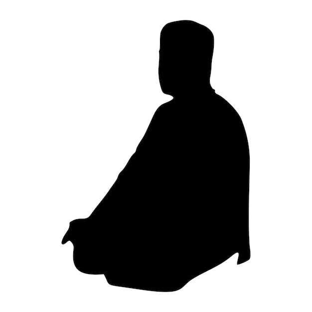 Vector silhouette of prostration and bowing movements in prayer