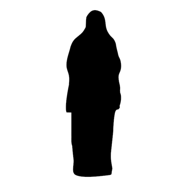 Vector silhouette of prostration and bowing movements in prayer