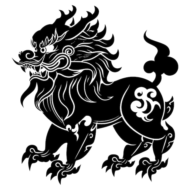 Silhouette Qilin black color only full body