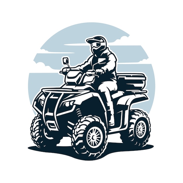 Vector silhouette of quad bike adventure vehicle illustration vector