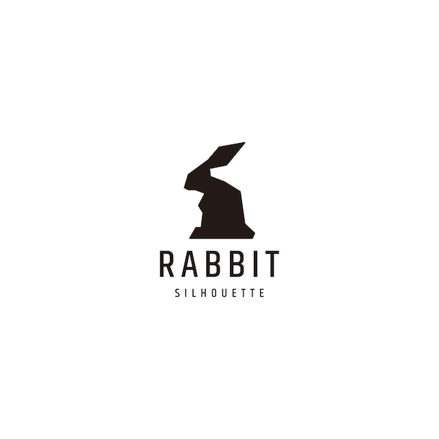 silhouette rabbit logo icon design