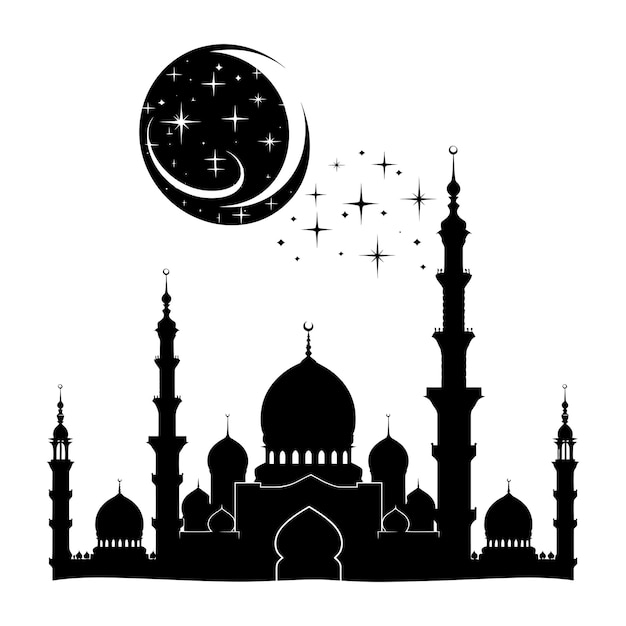 Silhouette Ramadan Kareem Islamic greeting card ideas