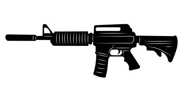 Silhouette rifle on a white background vector