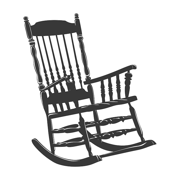 벡터 silhouette rocking chair black color only