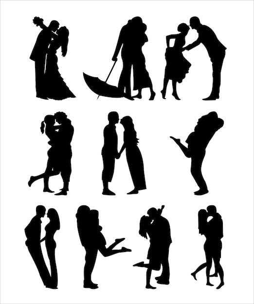 Silhouette of romantic couple