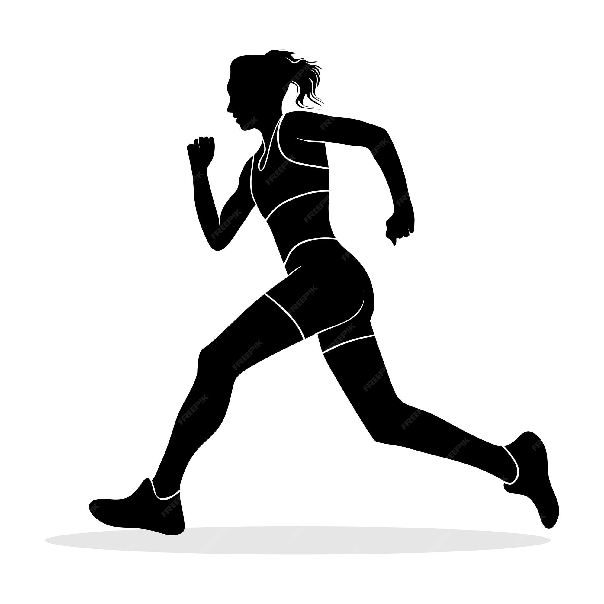 Vector Silhouettes Of Running Women. Girl Runs And Casts A Shadow. Run,  Runner, Athlete Royalty Free SVG, Cliparts, Vectors, and Stock  Illustration. Image 58020975.