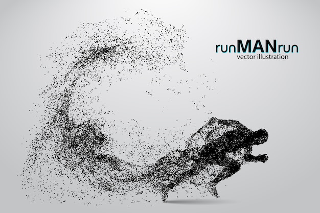 Vector silhouette of a running man