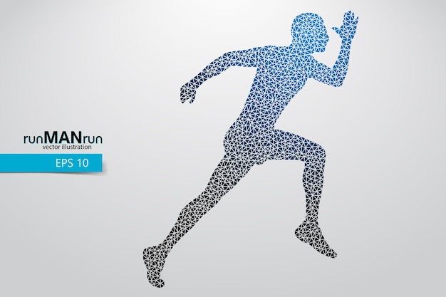 Vector silhouette of a running man