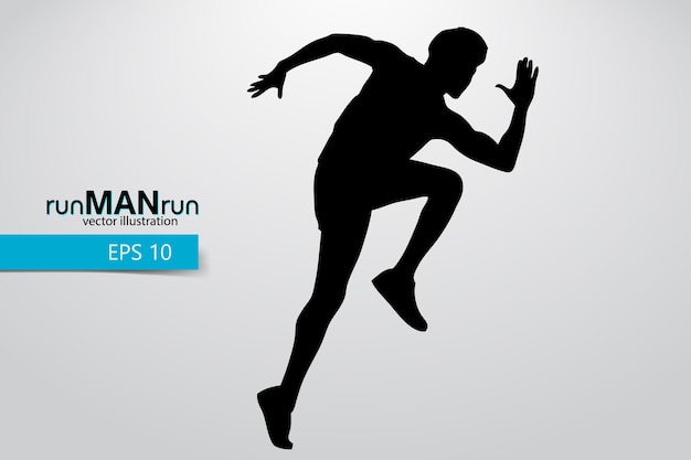 Vector silhouette of a running man