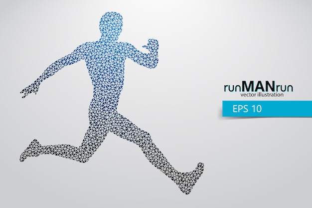 Vector silhouette of a running man