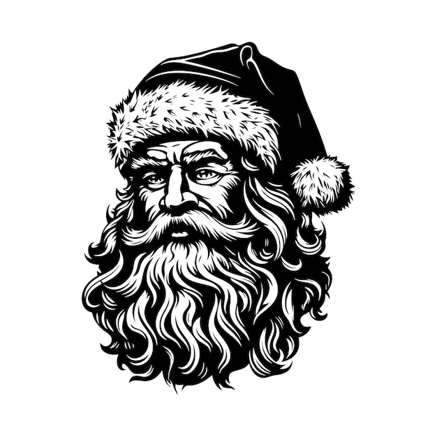 Vector silhouette of santa claus christmas