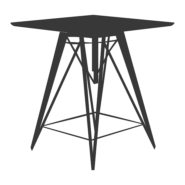 Vector silhouette scandinavian table black color only
