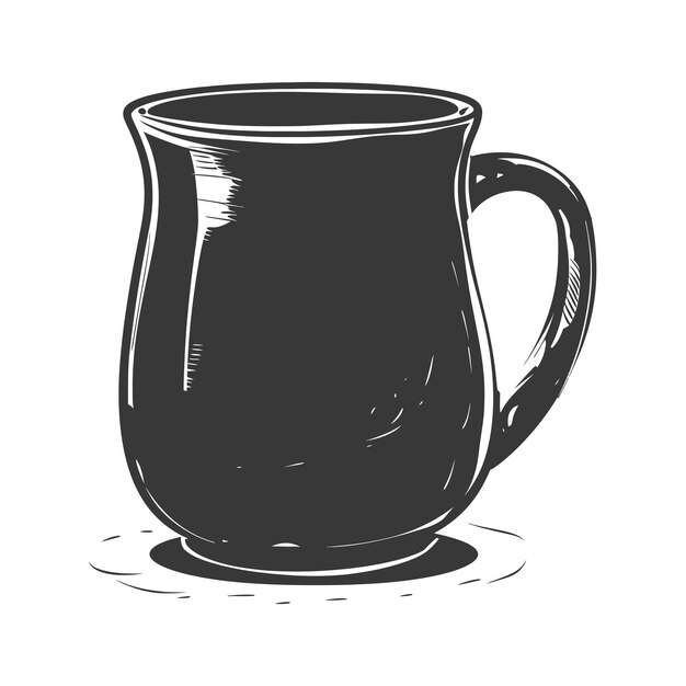 Vector silhouette scandinavian unique mug black color only