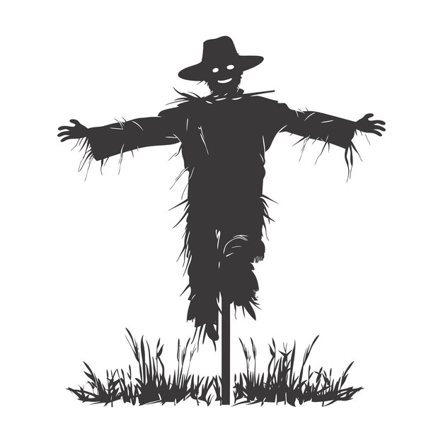 Silhouette Scarecrow black color only full body