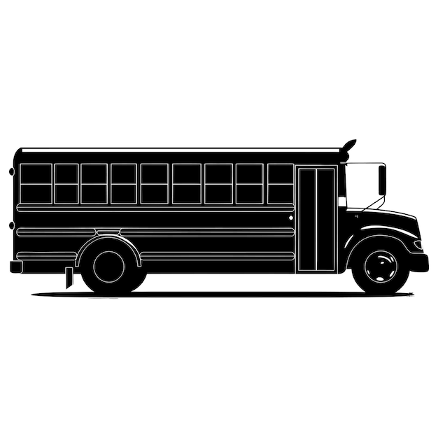 Silhouette school bus black color only