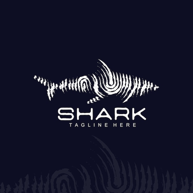 silhouette scratching shark logo design concept