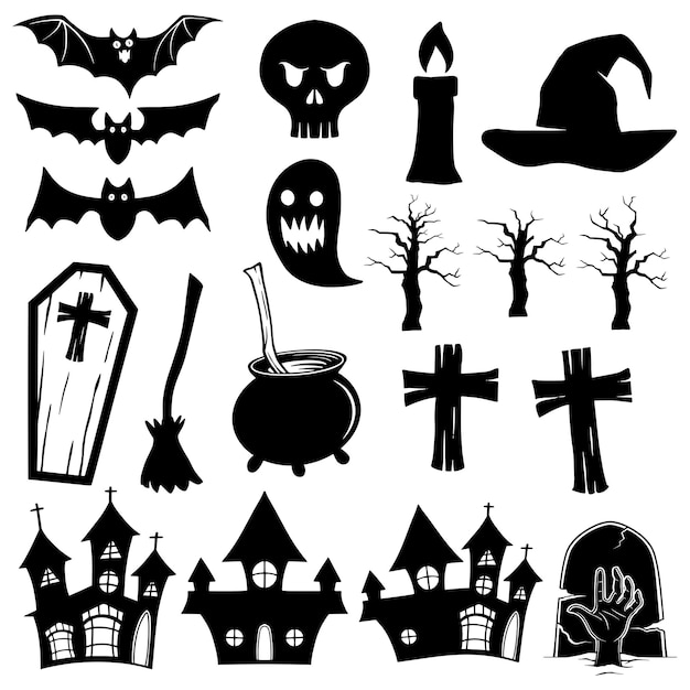 Silhouette set design of halloween theme