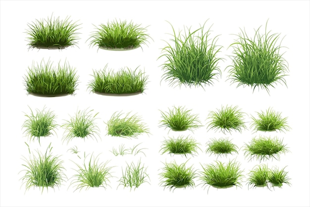 Silhouette set of grass borders vector