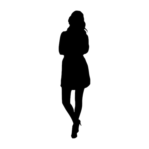 Vector silhouette of sexy woman fashion modeling