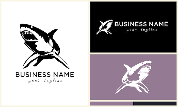 Vector silhouette shark vector logo template