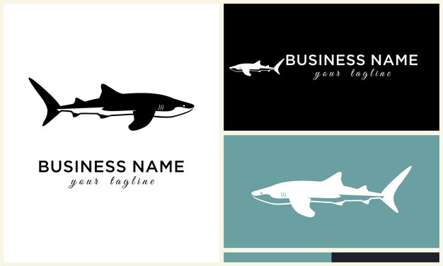 Vector silhouette shark vector logo template