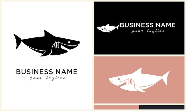 Vector silhouette shark vector logo template