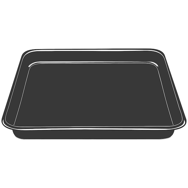 Vector silhouette sheet pan black color only