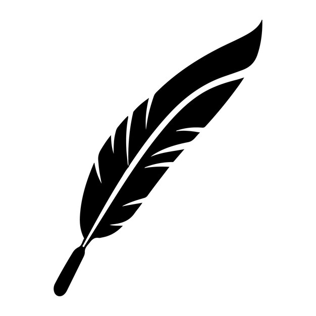 Vector silhouette of a simple quill pen clipart