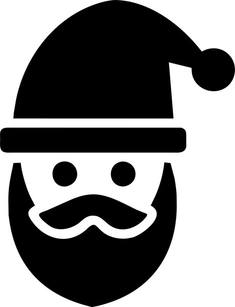 silhouette of simple santa claus with beard avatar icon in flat style vector illustration