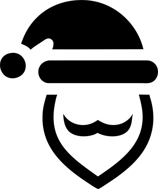 silhouette of simple santa claus with beard avatar icon in flat style vector illustration