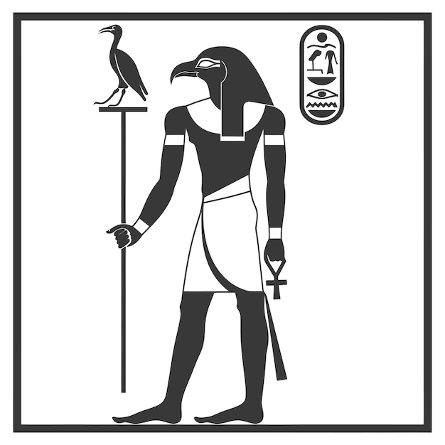 Silhouette single ancient egyptian hieroglyphs symbol logo black color only