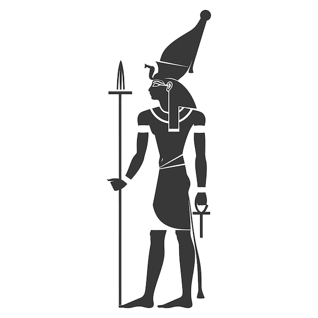 Vector silhouette single ancient egyptian hieroglyphs symbol logo black color only