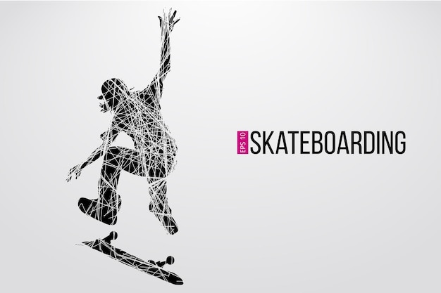 Silhouette of a skateboarder