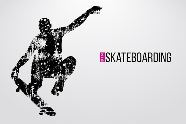 Silhouette of a skateboarder